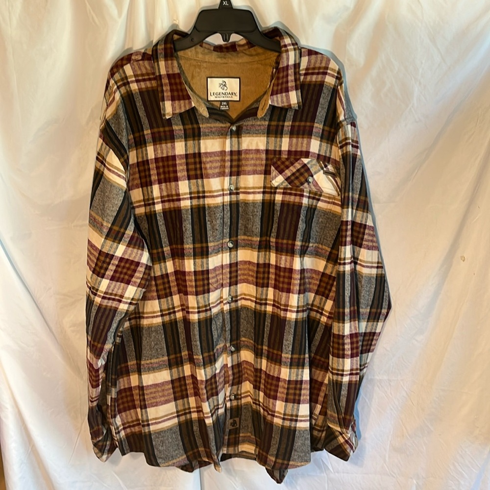 Legendary Whitetails Plaid Long Sleeve Flannel Button Down Shirt Size 2XL